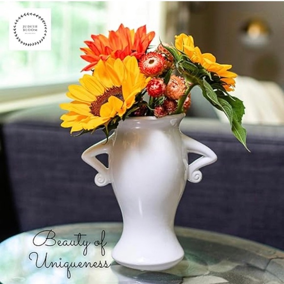 Judith Bloom Other - Judith Bloom White Ceramic Flower Vase - Woman Power